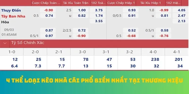 Cá Độ Bóng Đá QQ88 - Top 1 BXH Kèo Nhà Cái Xuất Sắc Nhất Năm 3 4 thể loại kèo nhà cái phổ biến nhất tại thương hiệu